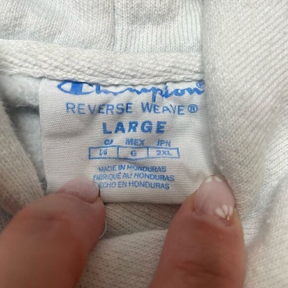 Champion Hoodie Mens Large Blue Ombre Reverse Weave Pullover Sweatshirt - Picture 5 of 11